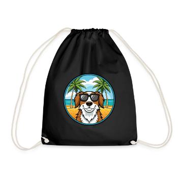 Landseer Chien Race Dessin Animé Lunettes de Soleil Plage - Sac de sport léger - noir - Devant