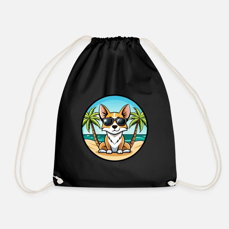 Miniatur Foxterrier Hunderasse Cartoon Sonnenbrille - Turnbeutel - Schwarz