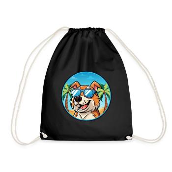Koolie Chien Race Dessin Animé Lunettes de Soleil Plage - Sac de sport léger - noir - Devant