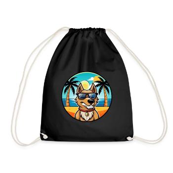 Magyar Agar Dog Breed Cartoon Sunglasses Beach - Drawstring Bag - black - Front