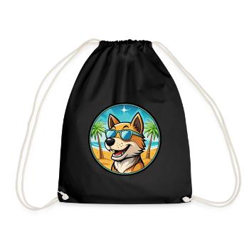 Lucas Terrier Chien Race Dessin Animé Lunettes de Soleil Plage - Sac de sport léger - noir - Devant