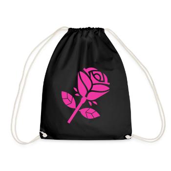 Abstract Rose Minimalist Roses Flowers - Drawstring Bag - black - Front