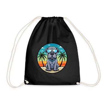 Neapolitanische Dogge Hunderasse Cartoon Sonnenbrille - Turnbeutel - Schwarz - Vorne