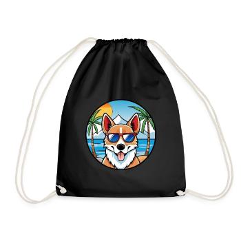 Norwegische Lundehund Hunderasse Cartoon Sonnenbrille - Turnbeutel - Schwarz - Vorne
