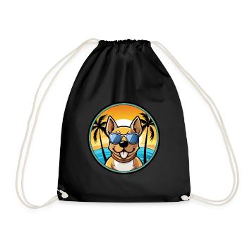 Phalene Chien Race Dessin Animé Lunettes De Soleil Plage - Sac de sport léger - noir - Devant