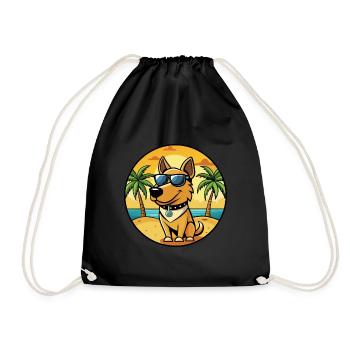 Polonais Chien De Chasse Race Dessin Animé Lunettes De Soleil Plage - Sac de sport léger - noir - Devant