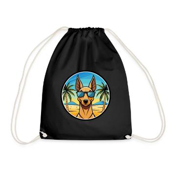 Pharaoh Hound Dog Breed Cartoon Sunglasses Beach - Drawstring Bag - black - Front