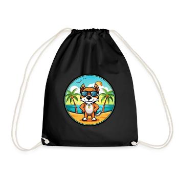 Pointer Chien Race Dessin Animé Lunettes De Soleil Plage - Sac de sport léger - noir - Devant