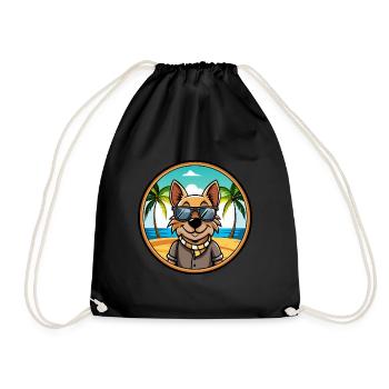 Ratonero Valenciano Lunettes de soleil de dessin animé de race de chien - Sac de sport léger - noir - Devant