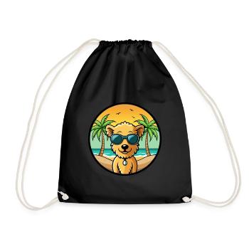Pumi Hunderasse Cartoon Sonnenbrille Strand - Turnbeutel - Schwarz - Vorne