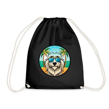 Berger des Pyrénées Race Dessin Animé Lunettes De Soleil Plage - Sac de sport léger - noir - Devant