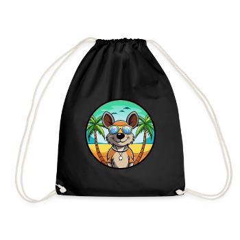Ratonero Murciano Chien Race Dessin Animé Lunettes de soleil Plage - Sac de sport léger - noir - Devant