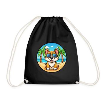 Lunettes de soleil de dessin animé de race de chien de jouet russe plage - Sac de sport léger - noir - Devant