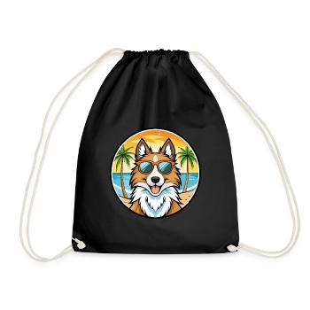 Scotch Collie Hunderasse Cartoon Sonnenbrille Strand - Turnbeutel - Schwarz - Vorne