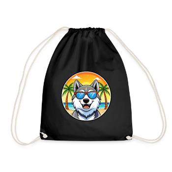 Lunettes de soleil Seppala Siberian Sleddog Breed Cartoon - Sac de sport léger - noir - Devant