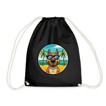 Chien de chasse serbe race dessin animé lunettes de soleil plage - Sac de sport léger - noir - Devant