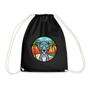 Lunettes de soleil écossaises Deerhound Dog Breed Cartoon - Sac de sport léger - noir - Devant