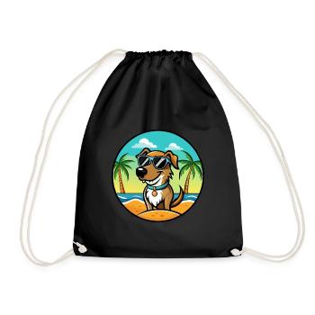 Schweizer Laufhund Dog Breed Cartoon Sunglasses - Drawstring Bag - black - Front