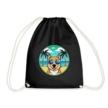 Slovensky Kopov Hunderasse Cartoon Sonnenbrille Strand - Turnbeutel - Schwarz - Vorne