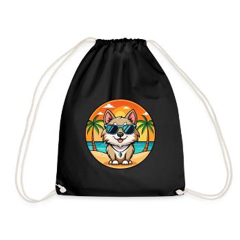 Suédois Lapon Race Chien Dessin Animé Lunettes De Soleil Plage - Sac de sport léger - noir - Devant