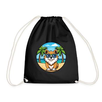 Épagneul tibétain race chien dessin animé lunettes de soleil plage - Sac de sport léger - noir - Devant