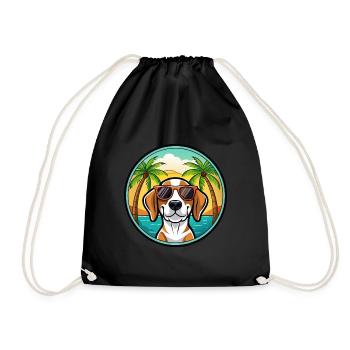 Treeing Walker Coonhound Race Chien Dessin Animé Plage - Sac de sport léger - noir - Devant