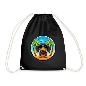 Drahthaardackel Hunderasse Cartoon Sonnenbrille - Turnbeutel - Schwarz - Vorne
