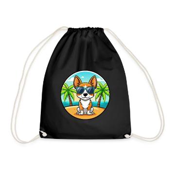 Toy Fox Terrier Chien Race Dessin Animé Lunettes De Soleil Plage - Sac de sport léger - noir - Devant