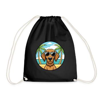 Vizsla à poil dur race de chien dessin animé lunettes de soleil plage - Sac de sport léger - noir - Devant
