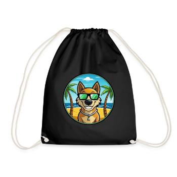 Alano Español Chien Race Dessin animé Lunettes de soleil Plage - Sac de sport léger - noir - Devant