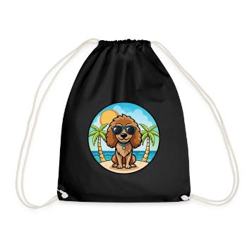 Épagneul d’eau américain race de chien dessin animé plage - Sac de sport léger - noir - Devant