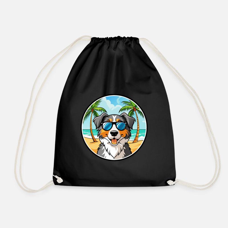 Australian Shepherd Hunderasse Cartoon Sonnenbrille - Turnbeutel - Schwarz