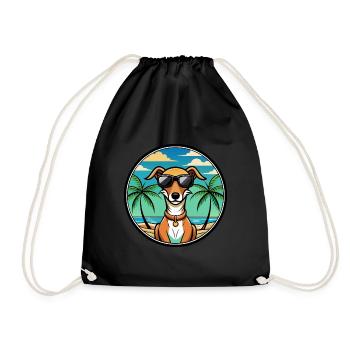 Azawakh Chien Race Dessin Animé Lunettes De Soleil Plage - Sac de sport léger - noir - Devant