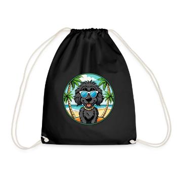 Lunettes de soleil de dessin animé de race de chien terrier russe noir - Sac de sport léger - noir - Devant