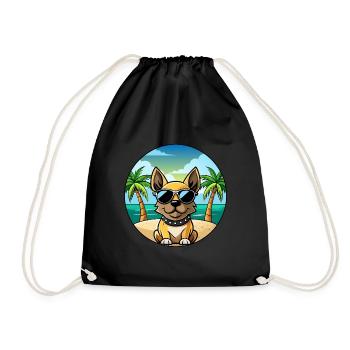 Braque Français Chien Race Dessin Animé Lunettes de Soleil Plage - Sac de sport léger - noir - Devant