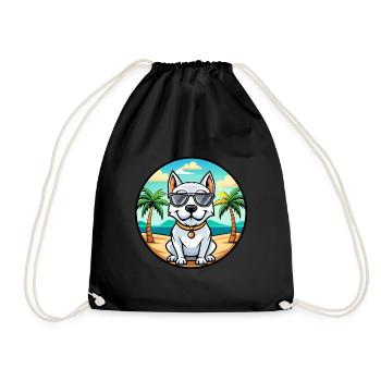 Dogue Argentino Chien Race Dessin Animé Lunettes De Soleil Plage - Sac de sport léger - noir - Devant