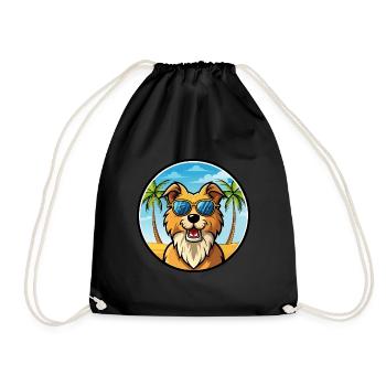 Berger Croate Race Dessin Animé Lunettes De Soleil Plage - Sac de sport léger - noir - Devant