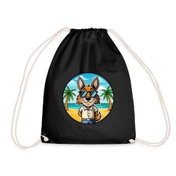 Hare Indian Dog Breed Cartoon Sunglasses Beach - Drawstring Bag - black - Front