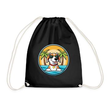 Estnischer Windhund Rasse Cartoon Sonnenbrille Strand - Turnbeutel - Schwarz - Vorne
