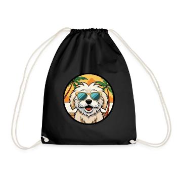 Havenese Chien Race Dessin Animé Lunettes De Soleil Plage - Sac de sport léger - noir - Devant