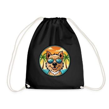 Lucas Terrier Chien Race Dessin Animé Lunettes de Soleil Plage - Sac de sport léger - noir - Devant