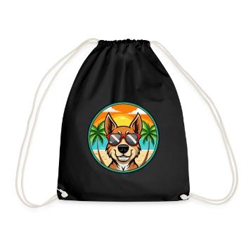 Chien de chasse lituanien race dessin animé lunettes de soleil plage - Sac de sport léger - noir - Devant