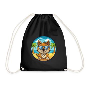 Kanni Chien Race Dessin Animé Lunettes De Soleil Plage - Sac de sport léger - noir - Devant