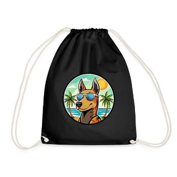 Manchester Terrier Hunderasse Cartoon Sonnenbrille - Turnbeutel - Schwarz - Vorne
