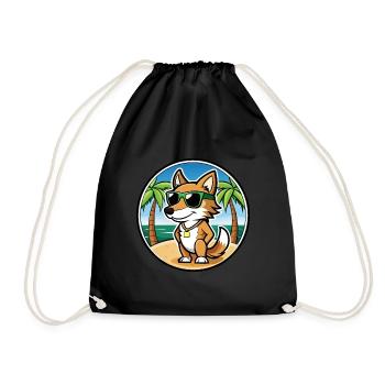 Italien Volpino Chien Race Dessin Animé Lunettes De Soleil Plage - Sac de sport léger - noir - Devant