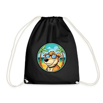 Koolie Chien Race Dessin Animé Lunettes de Soleil Plage - Sac de sport léger - noir - Devant