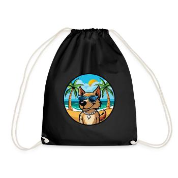 Magyar Agar Dog Breed Cartoon Sunglasses Beach - Drawstring Bag - black - Front
