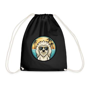 Komondor Chien Race Dessin Animé Lunettes de Soleil Plage - Sac de sport léger - noir - Devant