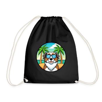 Landseer Chien Race Dessin Animé Lunettes de Soleil Plage - Sac de sport léger - noir - Devant