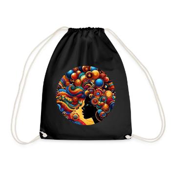 Inspiration im Afro-Stil, herausragende Harmonie - Turnbeutel - Schwarz - Vorne
